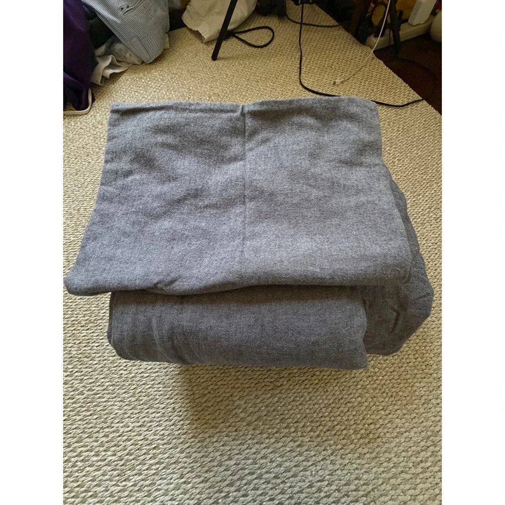 West Elm Queen Sheet Set Gray Cotton Blend Heathered Made in Portugal